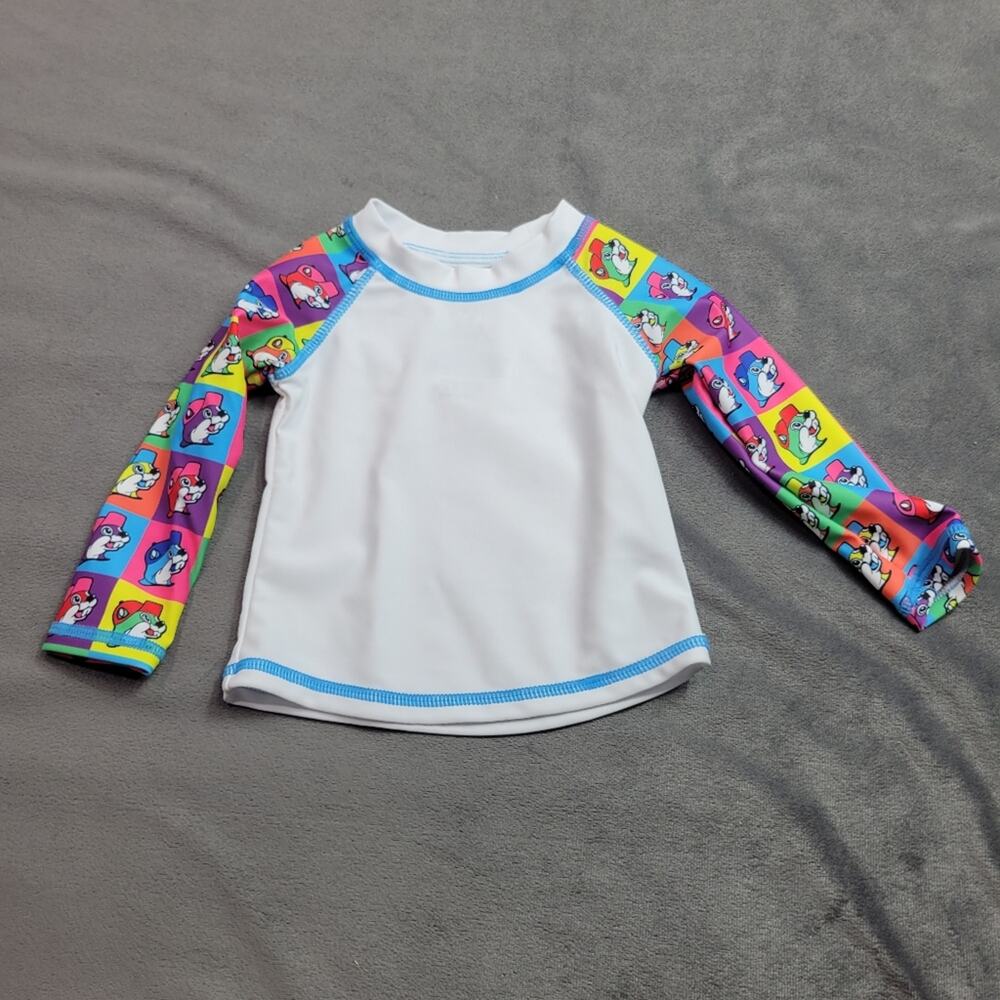 Bucees Baby Swim Shirt Baby Boy 3-6 Month White Rash Guard Patchwork Long Sleeve
